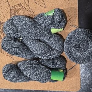 Naturally 2-tone Grey Yarn Skeins (4 Total, 1 Caked)